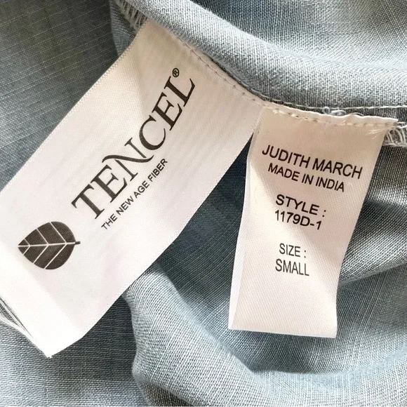 JUDITH MARCH TENCEL MAXI DRESS W/ EMBROIDERY AND TASSELS SIZE SMALL BEACH - Picture 3 of 10